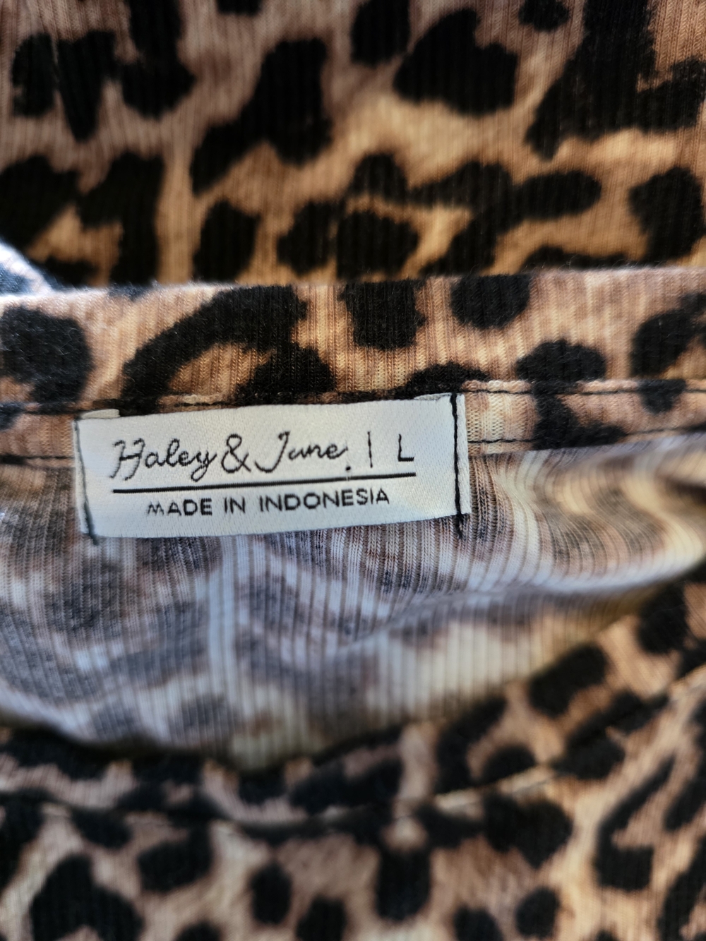 Soft Ribbed Leopard Print Bodycon Mini Dress Short Sleeve - Picture 5 of 5